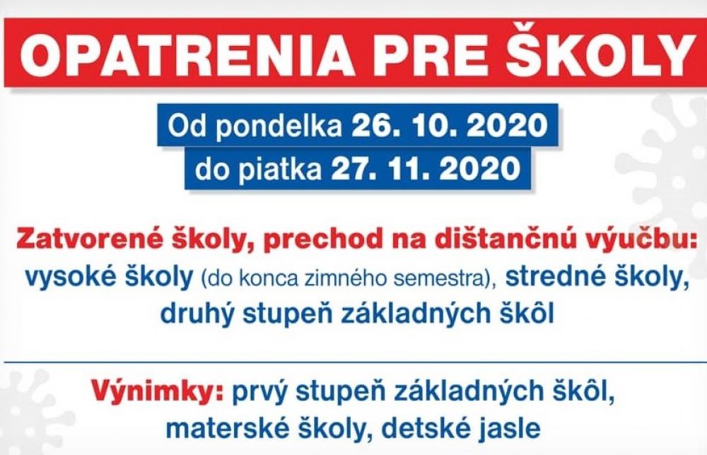 Pozor, zmena organizácie vyučovania!