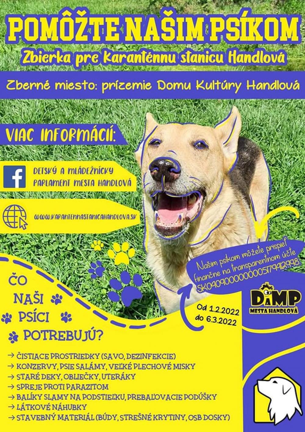 zbierka pre karanténnu stanicu Handlová